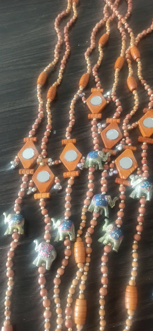 Handmade Beaded Wall Hanging with Elephant Details image indicator(7)