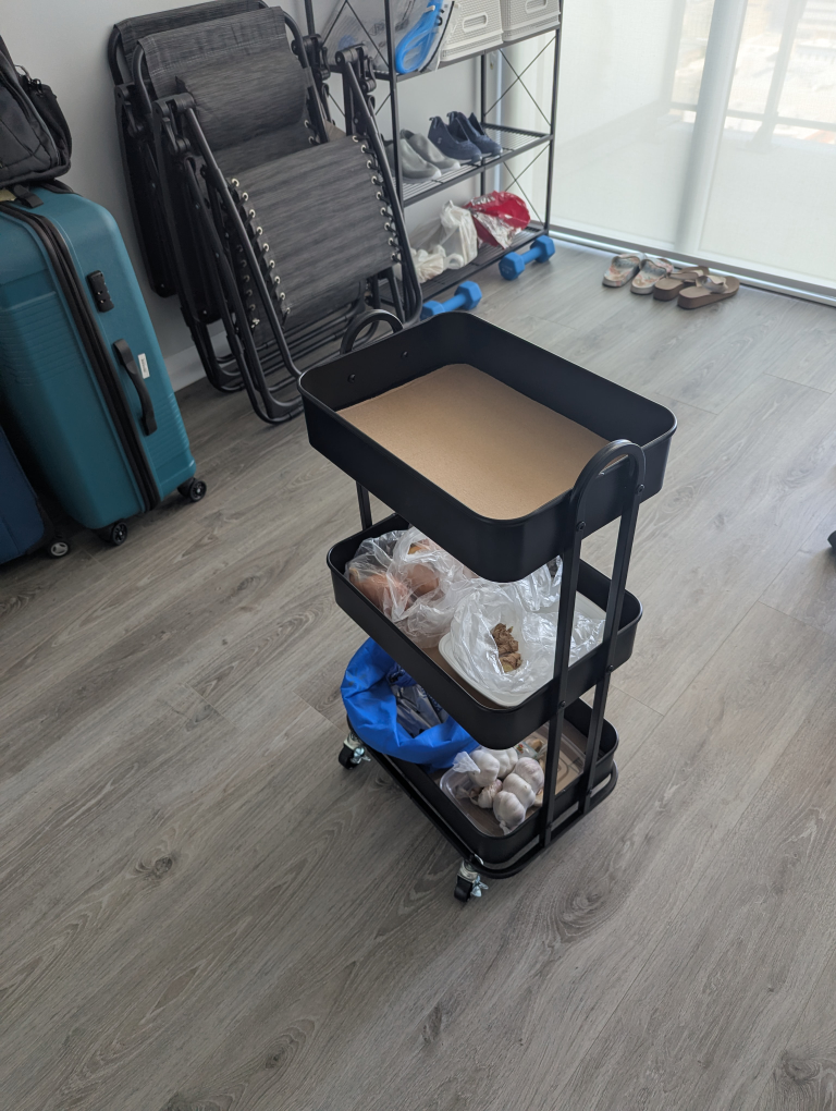 Black Rolling Cart