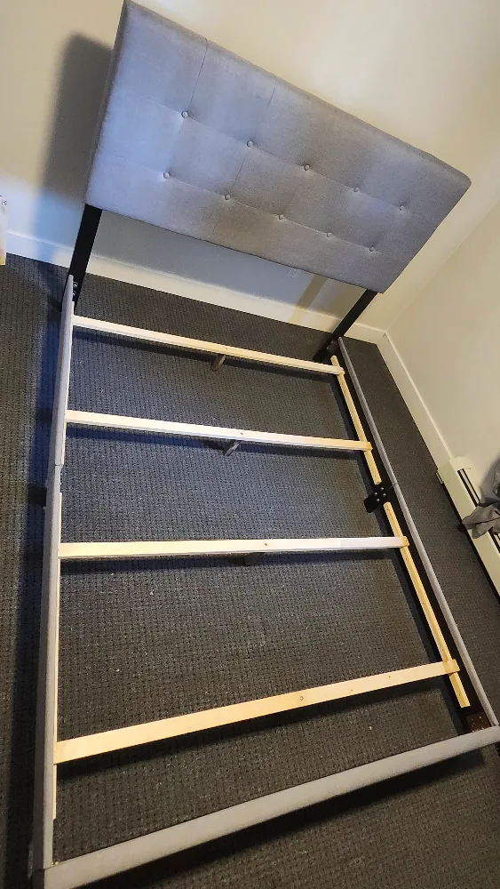 Upholstered Bed Frame - Grey thumbnail