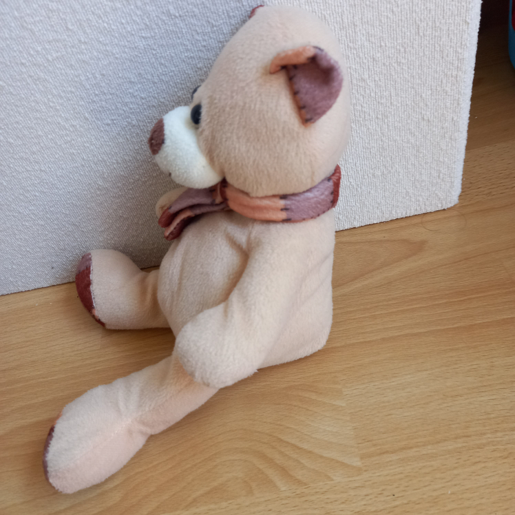 Cute Beige Teddy Bear with Scarf - photo 2