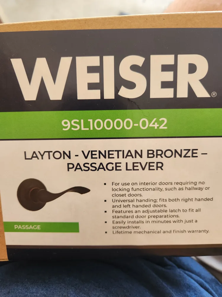 Weiser Layton Passage Lever - Venetian Bronze thumbnail
