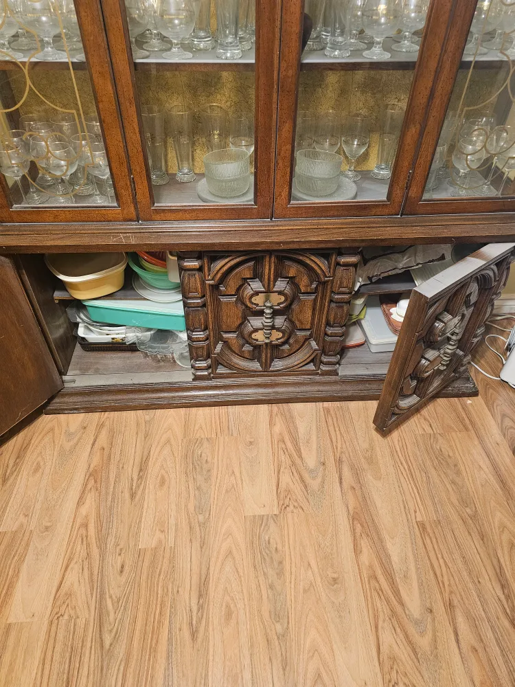 Vintage Wood China Cabinet image indicator(2)