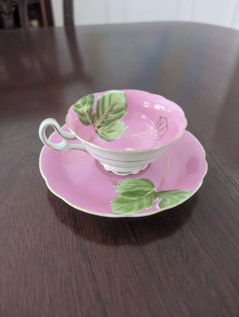 Trimont Tea Cup Saucer Pink - White Orchid Flower Occupied Japan thumbnail
