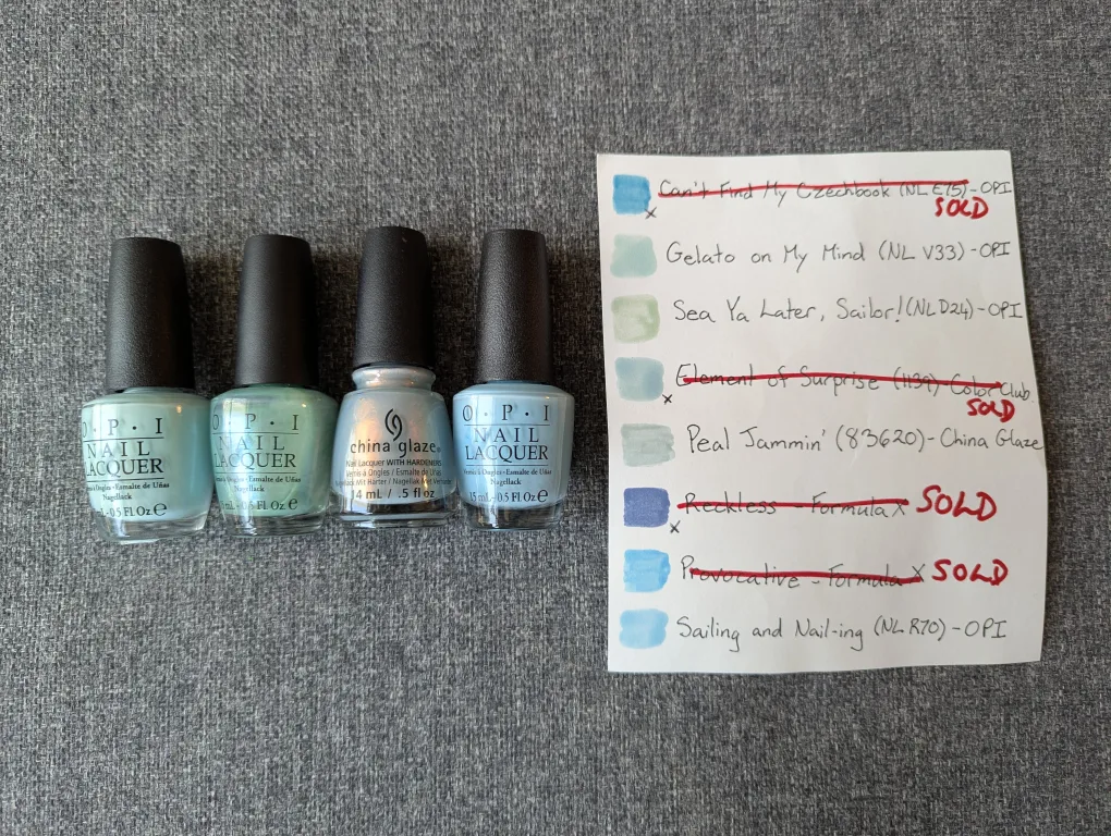 Nail Polish $5 each or $20 for 5 (Blues) thumbnail