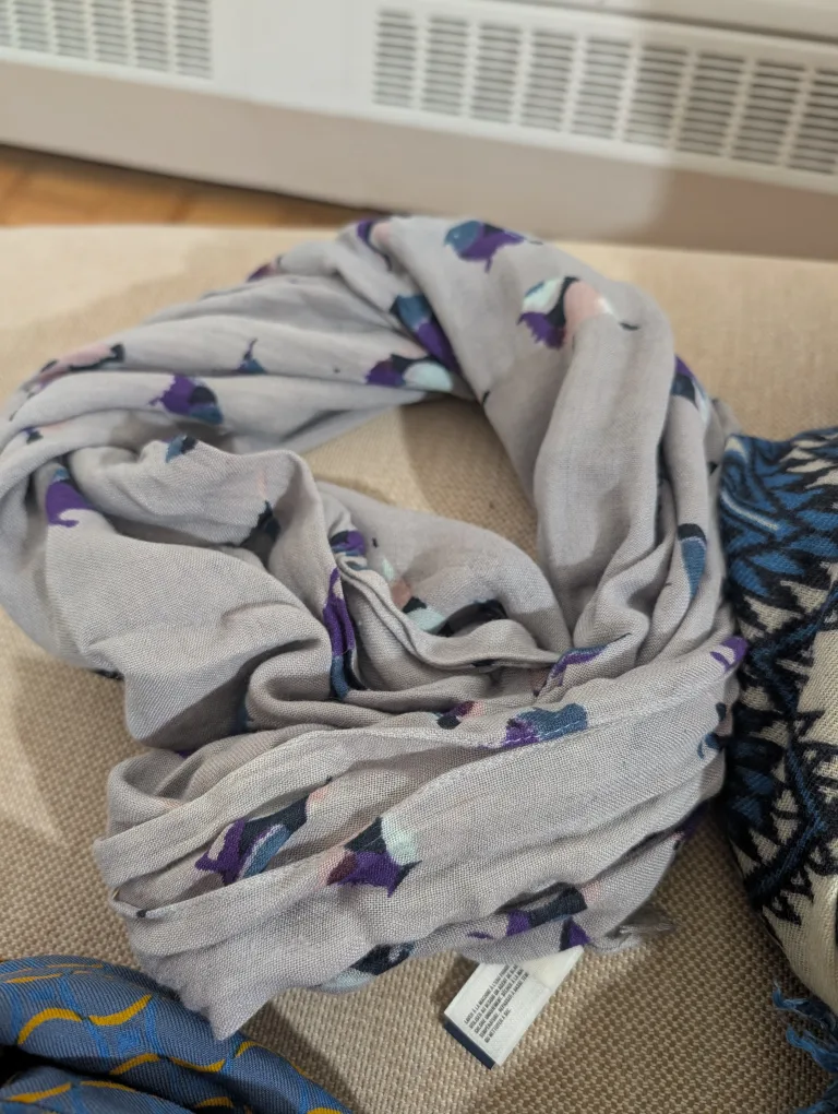 7 Assorted Vintage Scarves - Various Colours & Patterns image indicator(8)