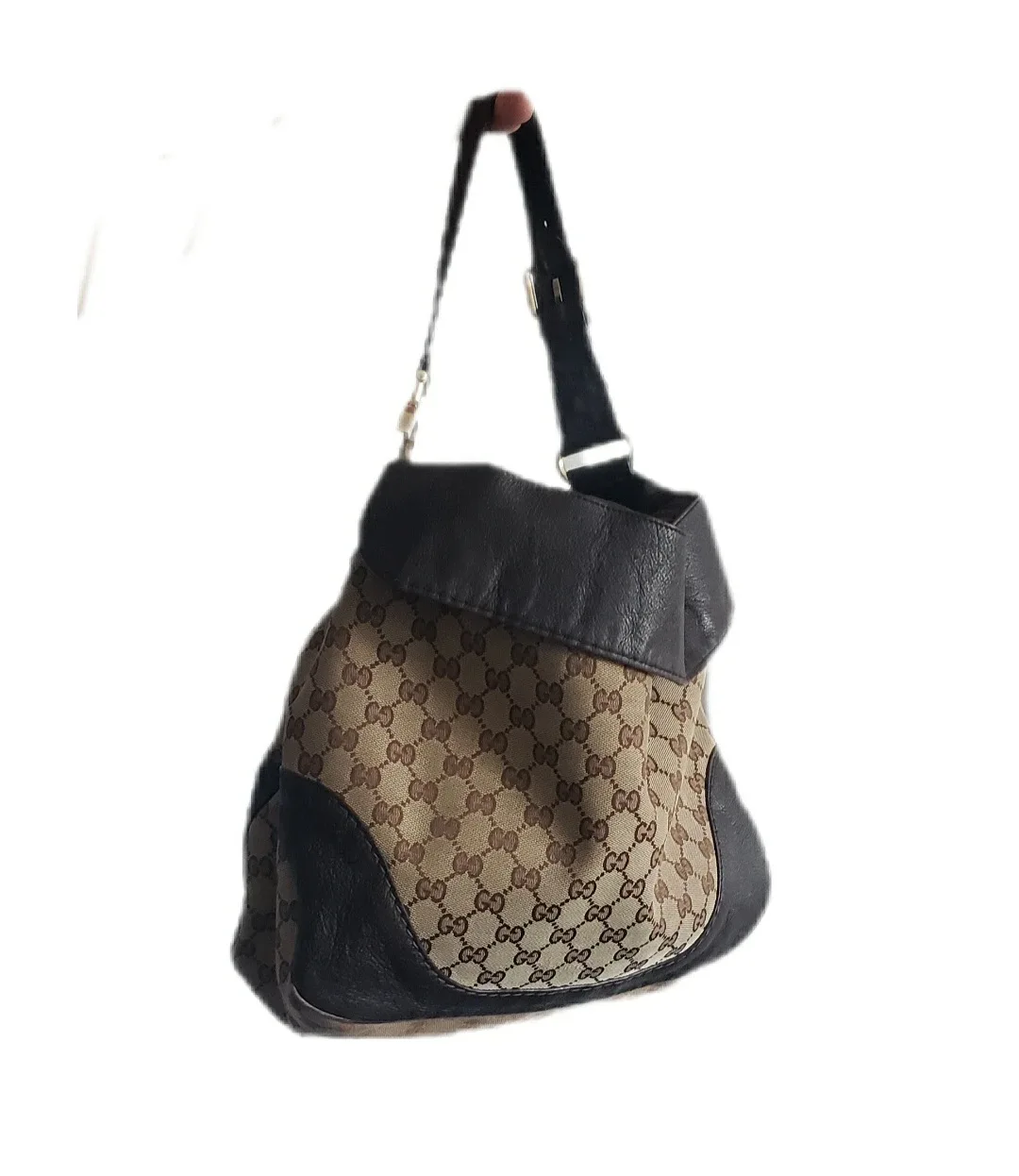 Vintage Gucci Hobo Bag - Jacquard Print Brown Leather Gold image indicator(2)