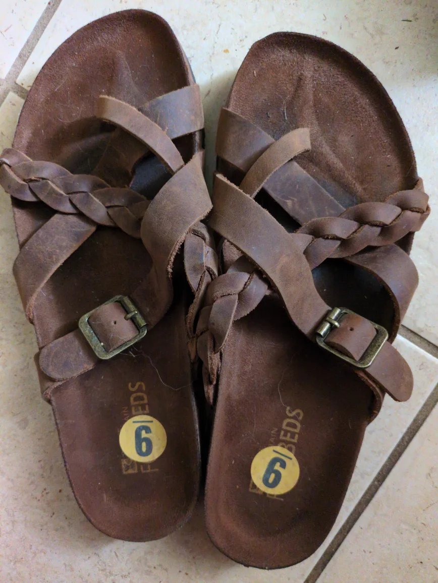 Mountain Beds Brown Leather Sandals - Size 9 thumbnail