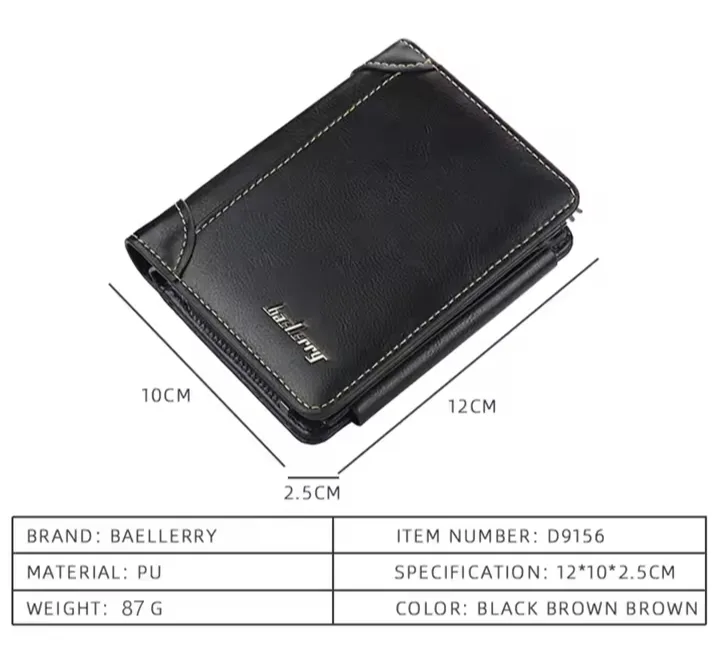 Baellerry Black Wallet! Leather image indicator(6)