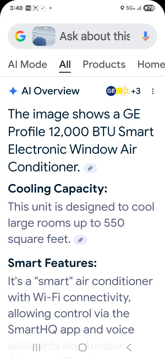 GE Profile 12,000 BTU Smart Window Air Conditioner image indicator(5)