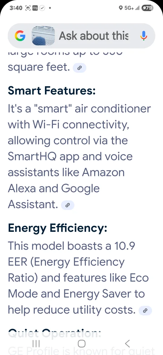 GE Profile 12,000 BTU Smart Window Air Conditioner image indicator(6)
