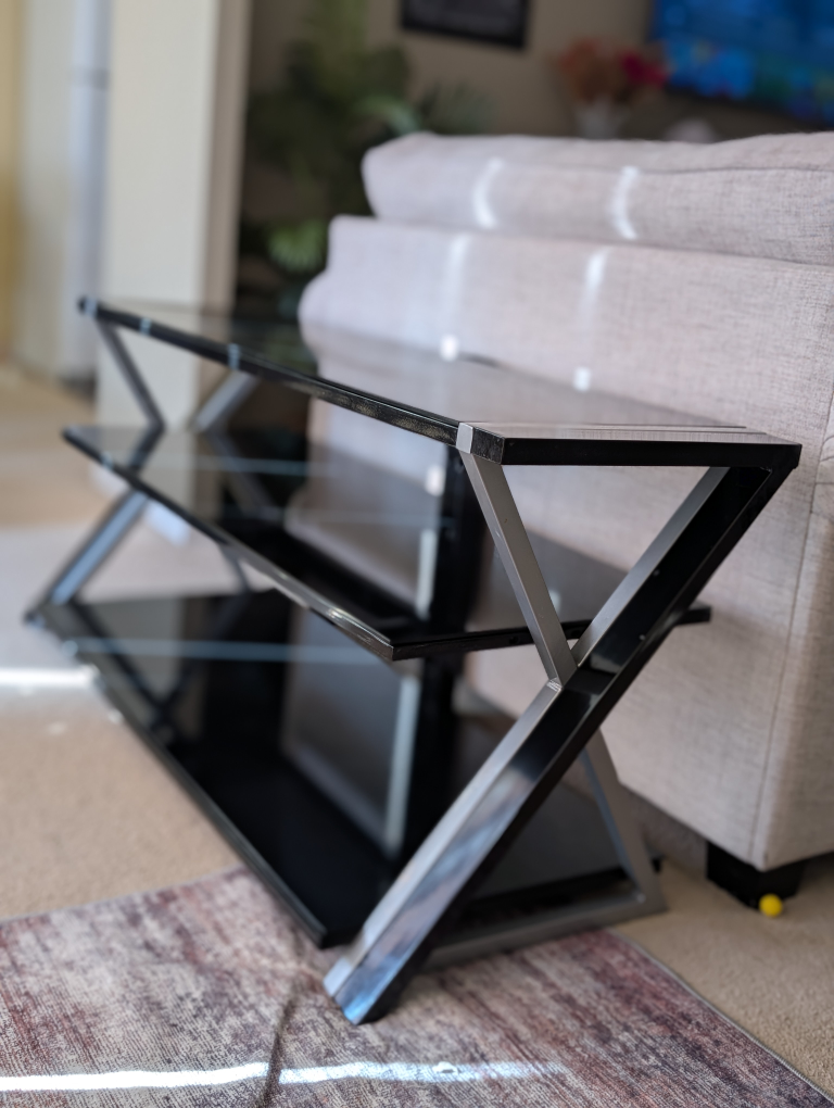 Black Glass TV Stand - photo 2