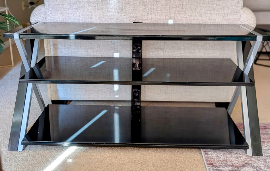 Black Glass TV Stand