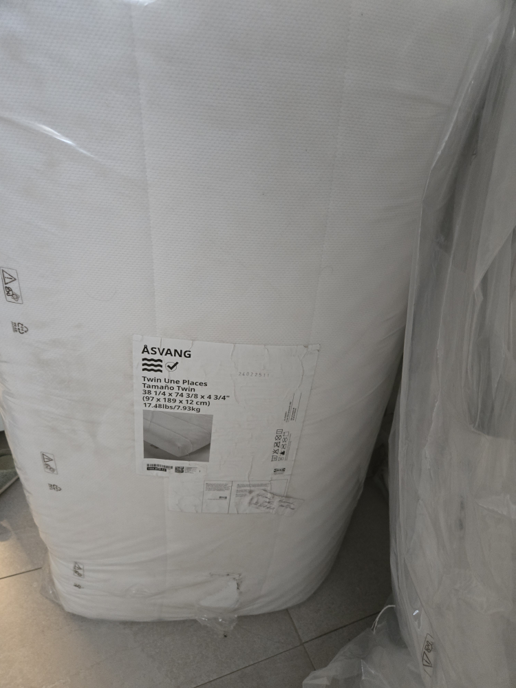 IKEA ÅSVANG Twin Foam Mattress - Medium Firm/White