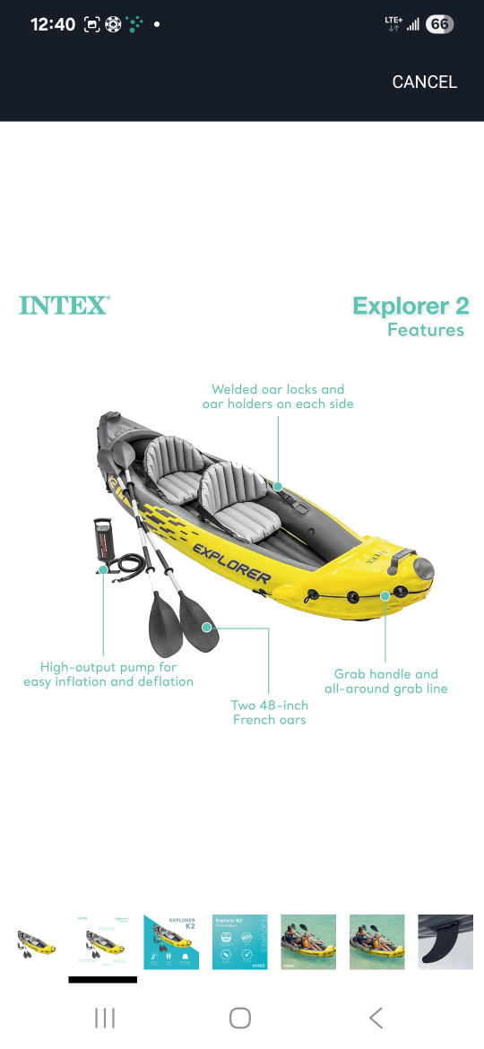 Intex Explorer K2 Inflatable Kayak - 2 Person - photo 2