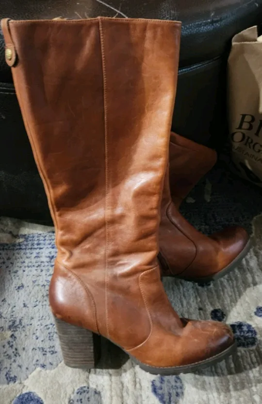 Clarks Brown Leather Knee High Boots