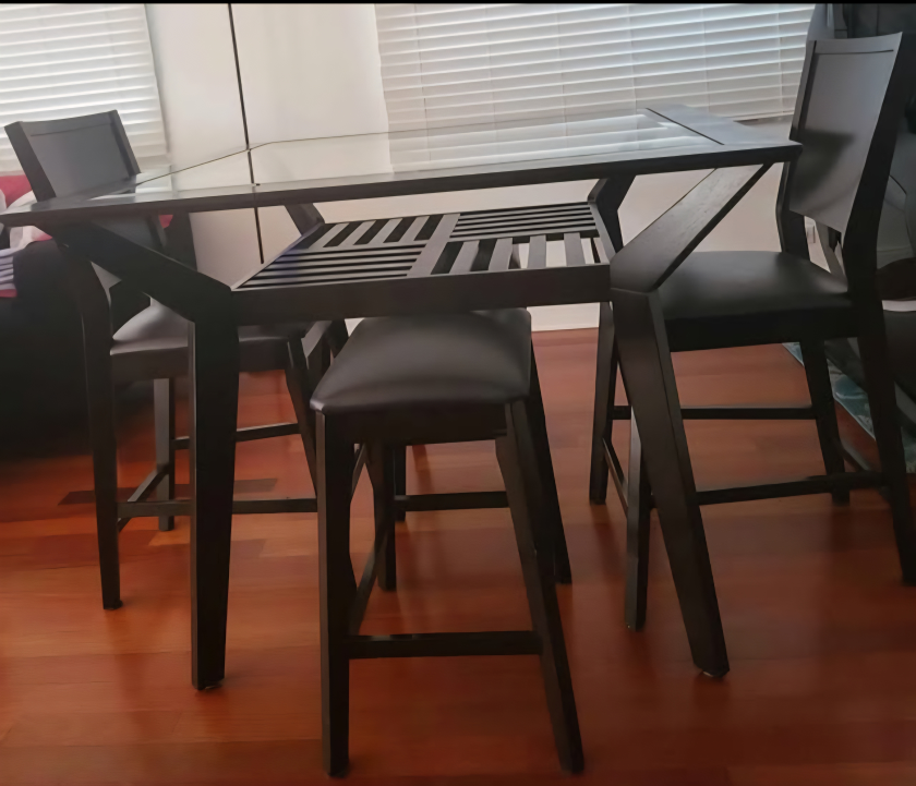 5-Piece Wood Counter Height Dining Table Set - photo 3