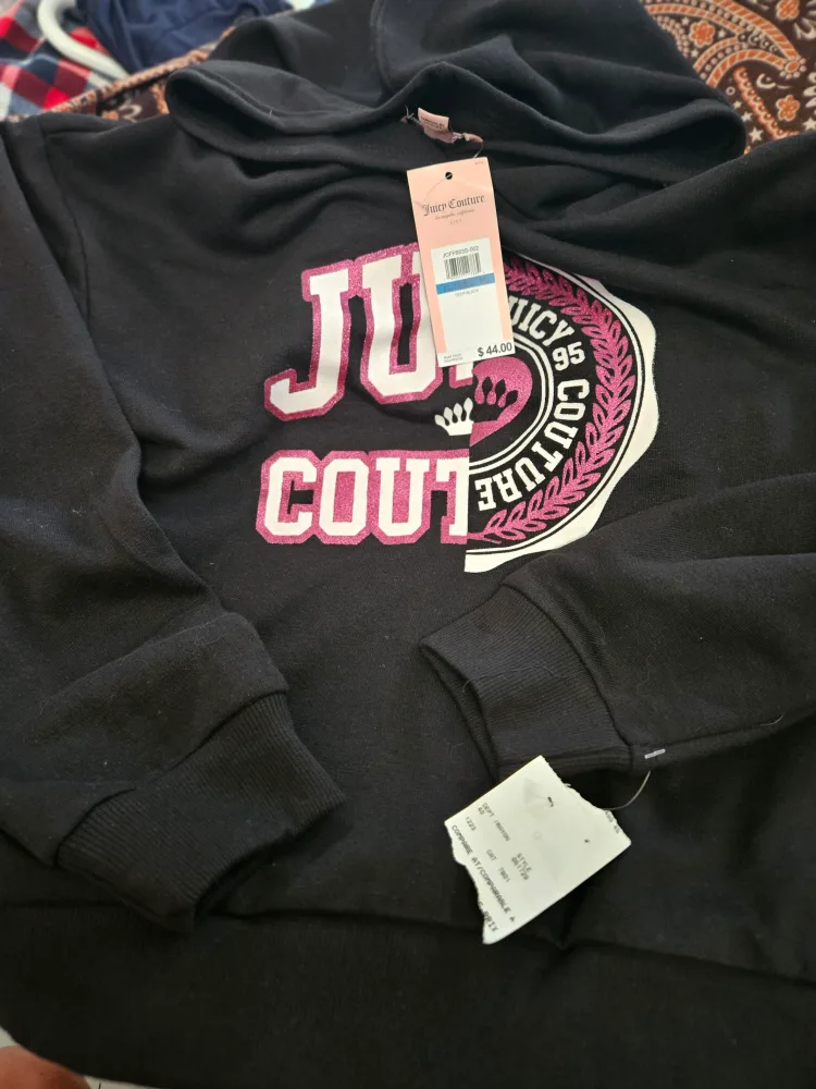 NEW Juicy Couture Kids Black Hoodie - Size XL (16) thumbnail