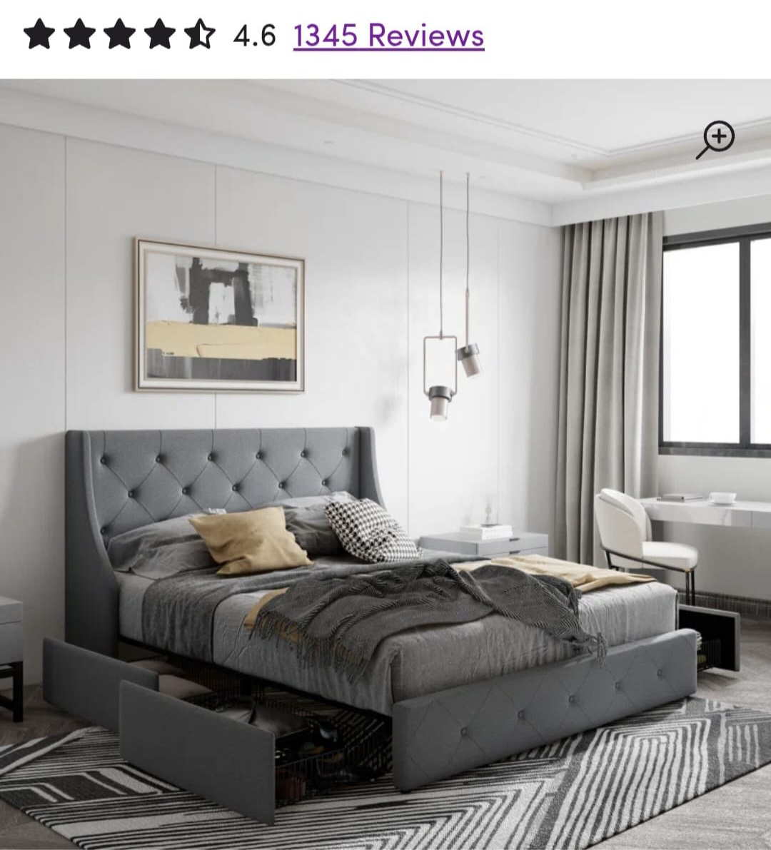 Queen size bed with storage