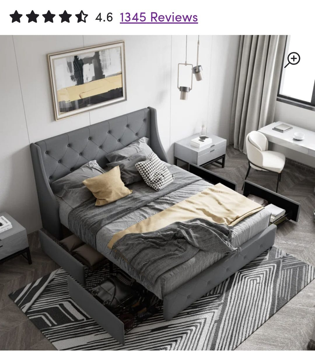 Queen size bed with storage - photo 2