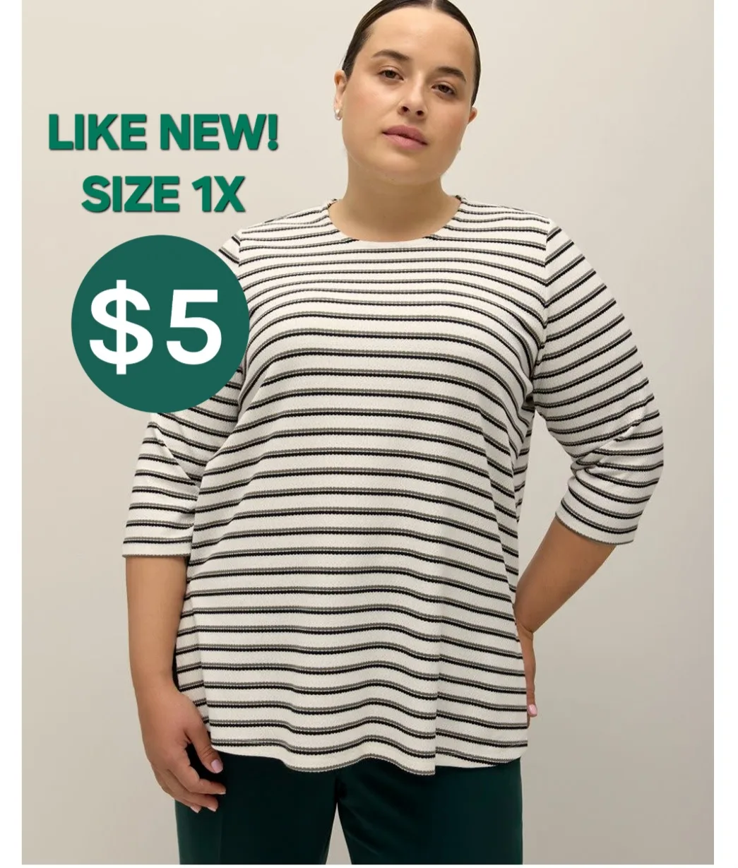 Textured Striped Top  - LIKE NEW! thumbnail