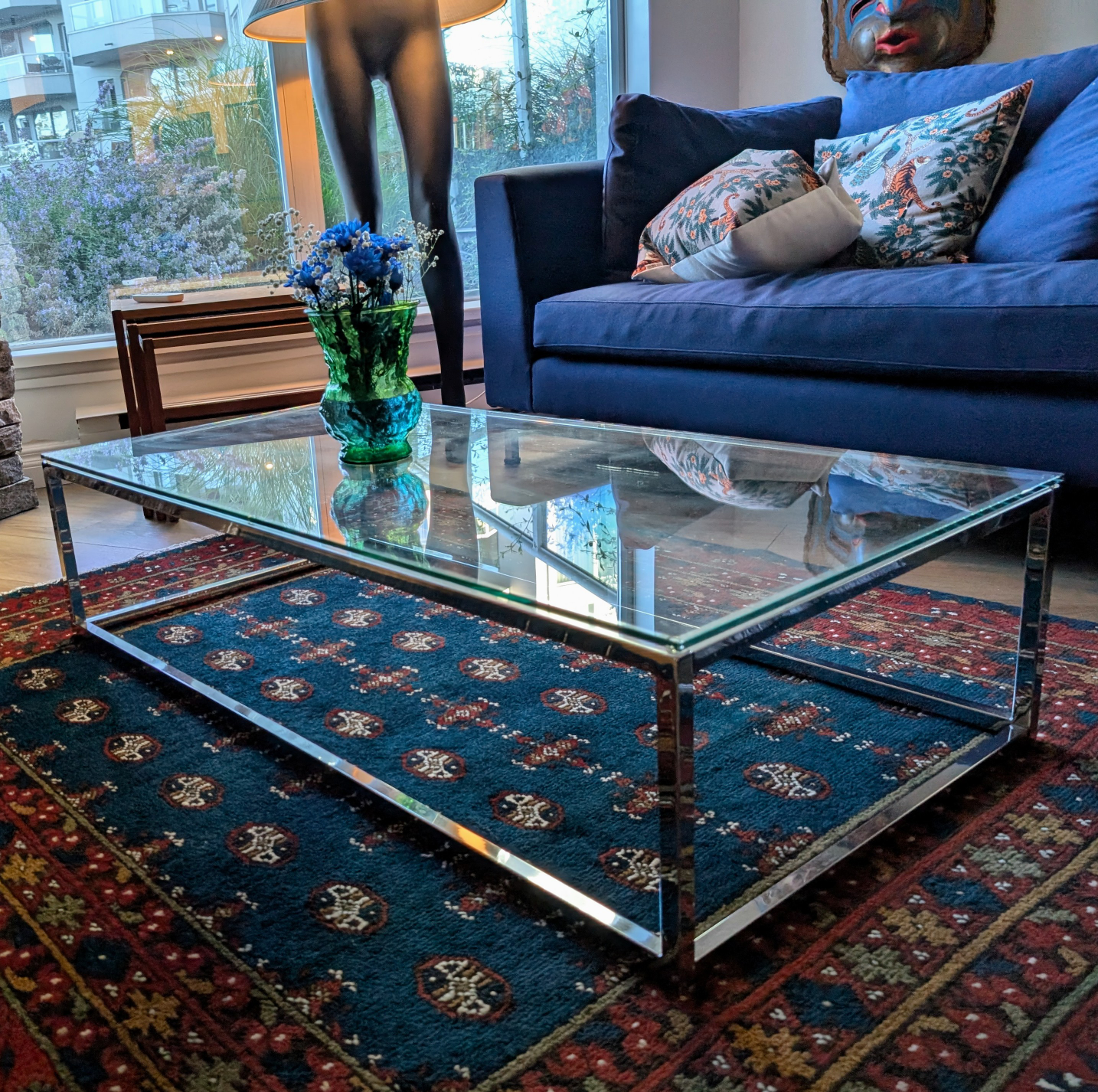 Chrome & Glass Coffee & Side Tables
