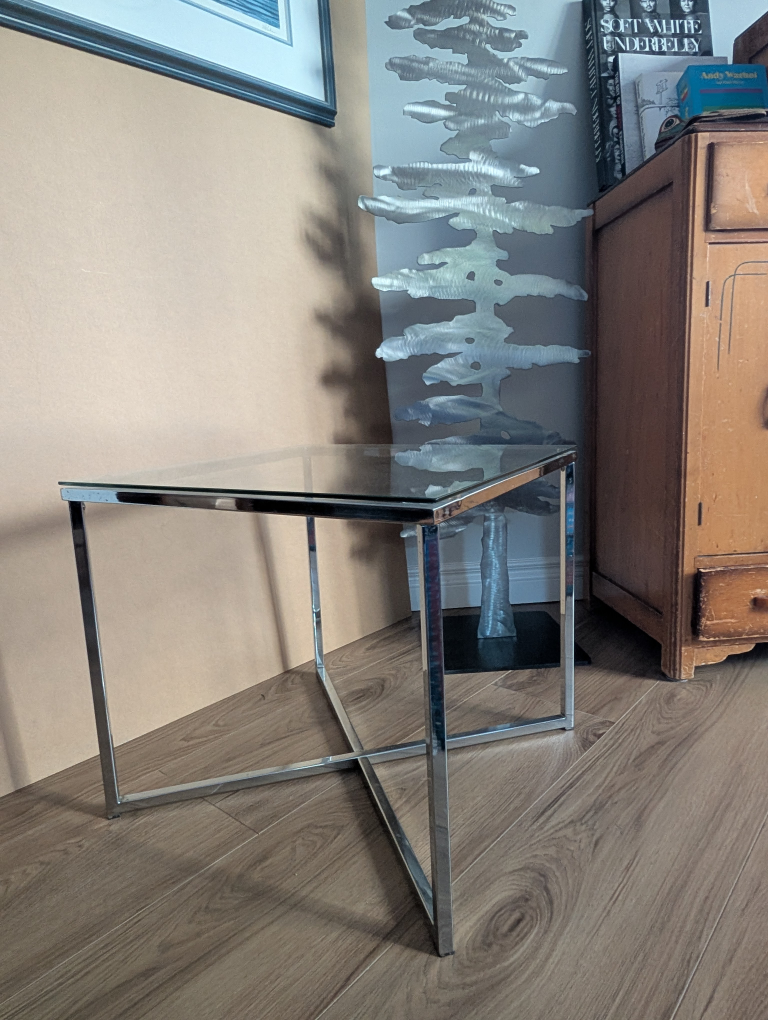 Chrome & Glass Coffee & Side Tables - photo 2