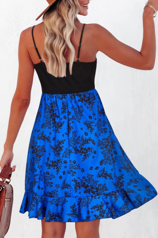 Blue Floral Print Mini Dress - photo 4
