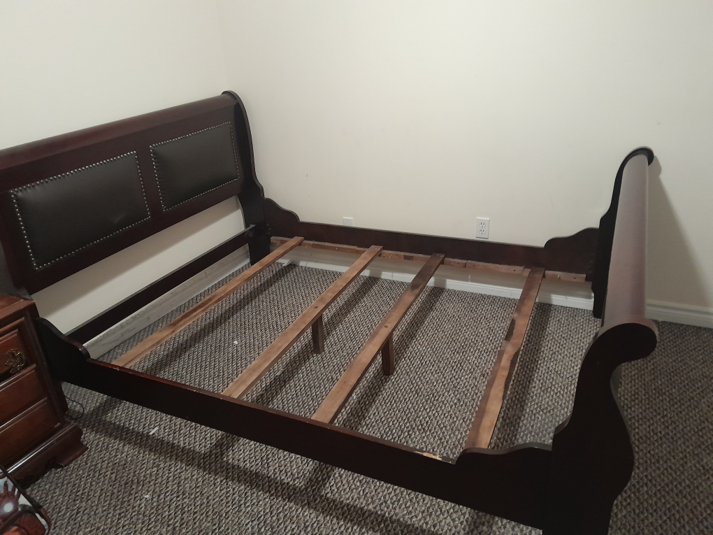 Sleigh Bed Frame - Dark Wood - photo 2