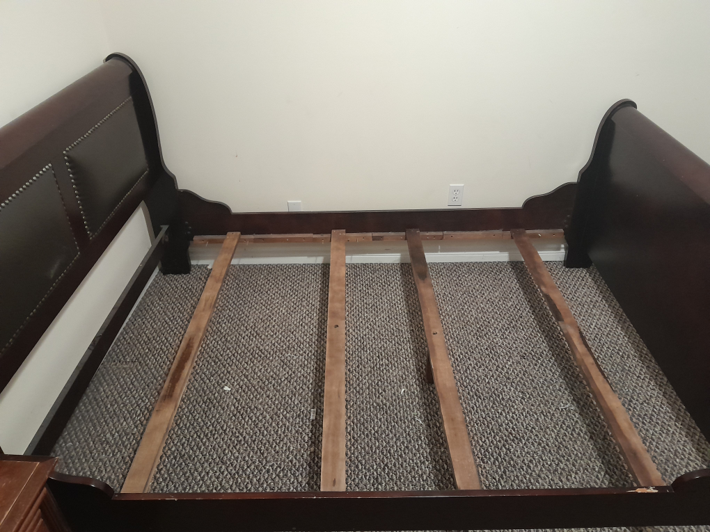 Sleigh Bed Frame - Dark Wood - photo 3