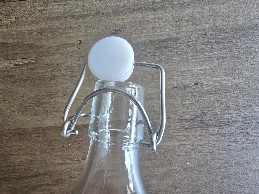 Glass Bottle with Pink Stripes IKEA image indicator(2)