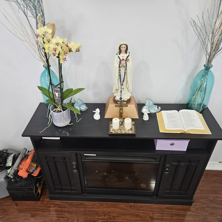 Media Console /Black TV Stand with Electric Fireplace - photo 3