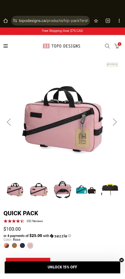 Topo Designs Quick Pack - Clay image indicator(4)