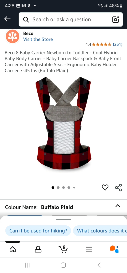 Beco Eight Baby Carrier - Buffalo Plaid