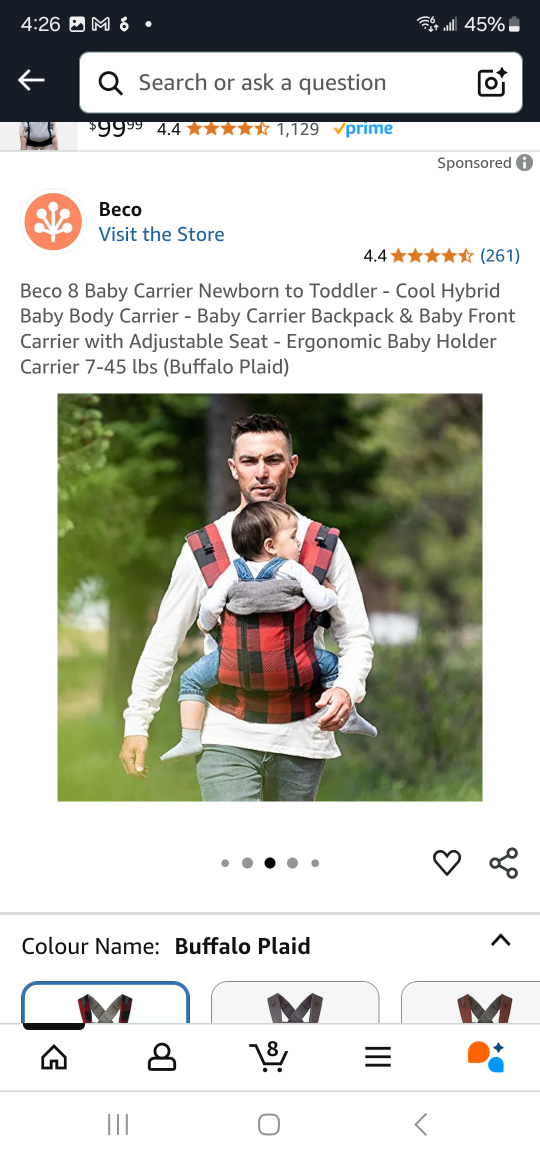Beco Eight Baby Carrier - Buffalo Plaid - photo 2