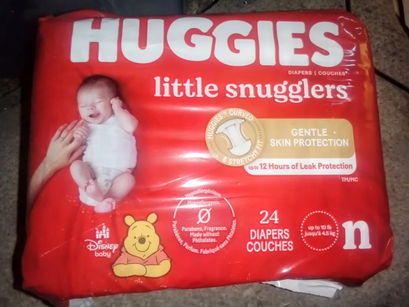 Huggies Little Snugglers Diapers, 24 Count, Up to 10lbs - NEW thumbnail