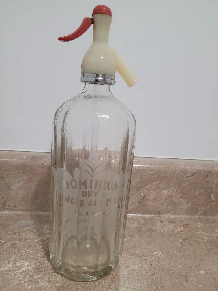 Vintage Dominion Dry Ginger Ale Soda Siphon 🇨🇦 thumbnail