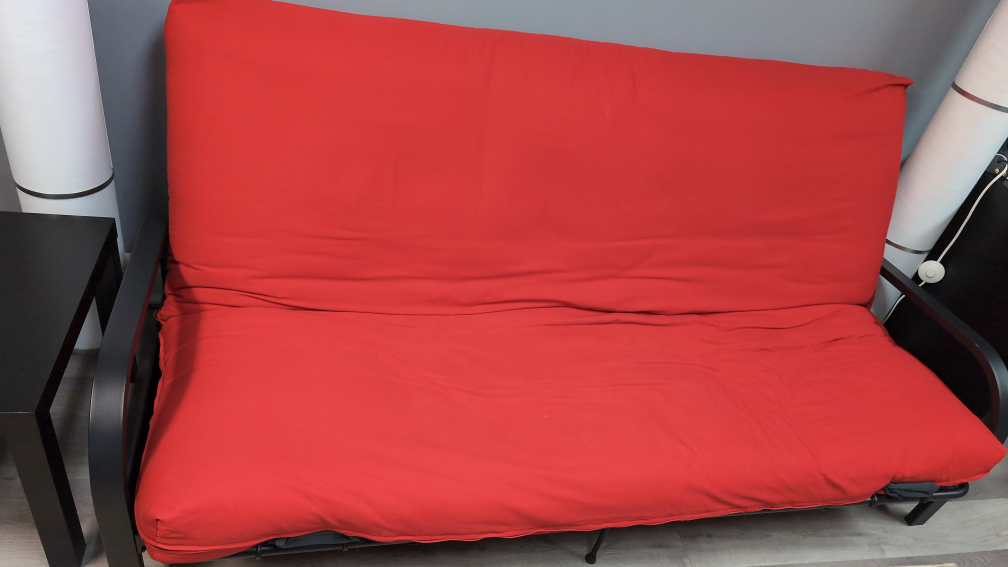 Red Futon Couch - photo 2