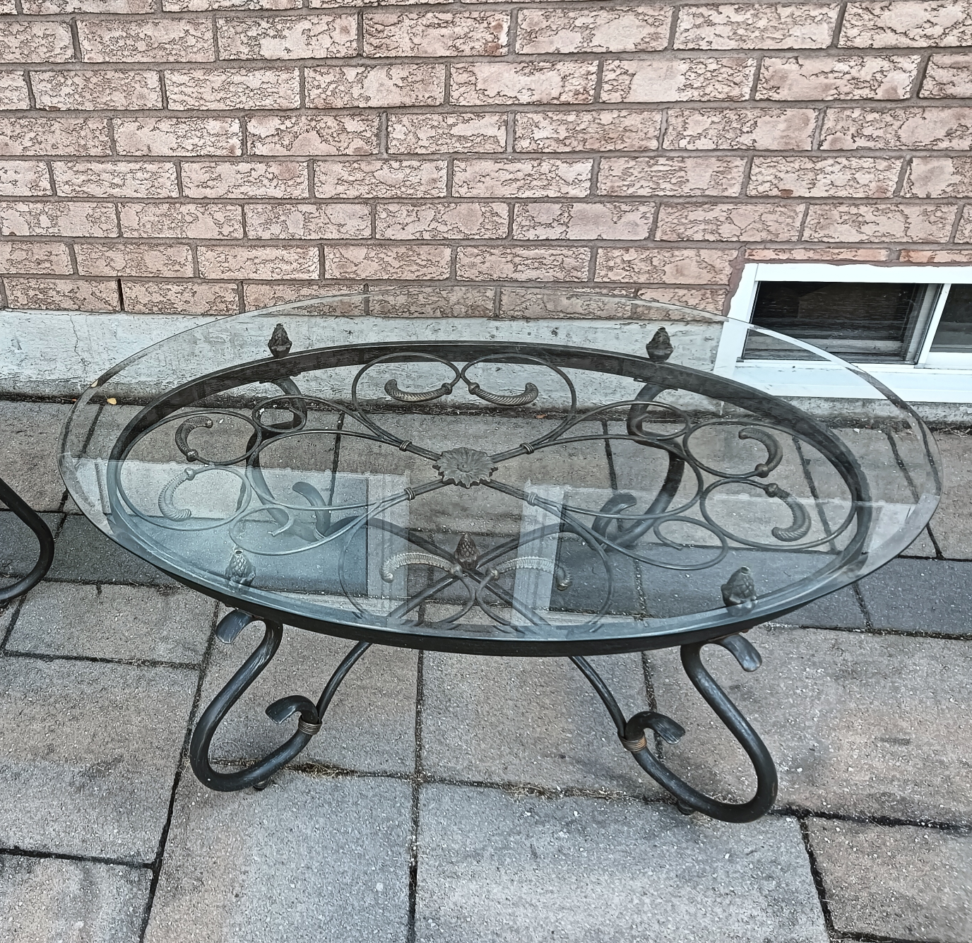 Glass Top Coffee Table - Metal Frame - photo 2