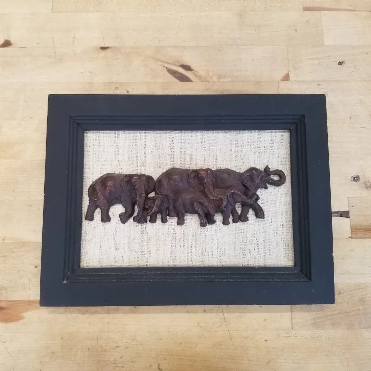 Elephant Family Framed Wall Art thumbnail