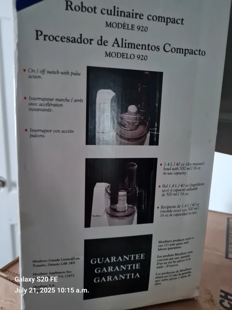 Moulinex Compact Food Processor - Model 920 image indicator(2)