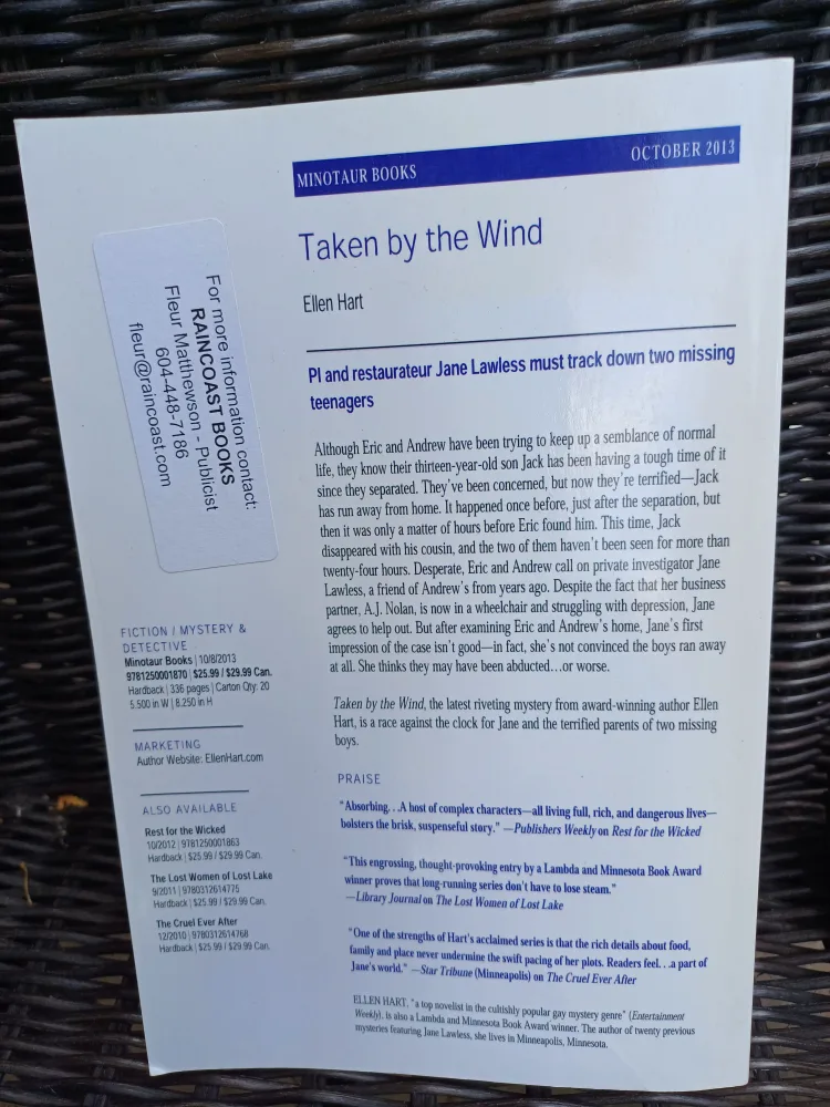 🇨🇦 Free book: Taken by the Wind - A Jane Lawless Mystery image indicator(2)