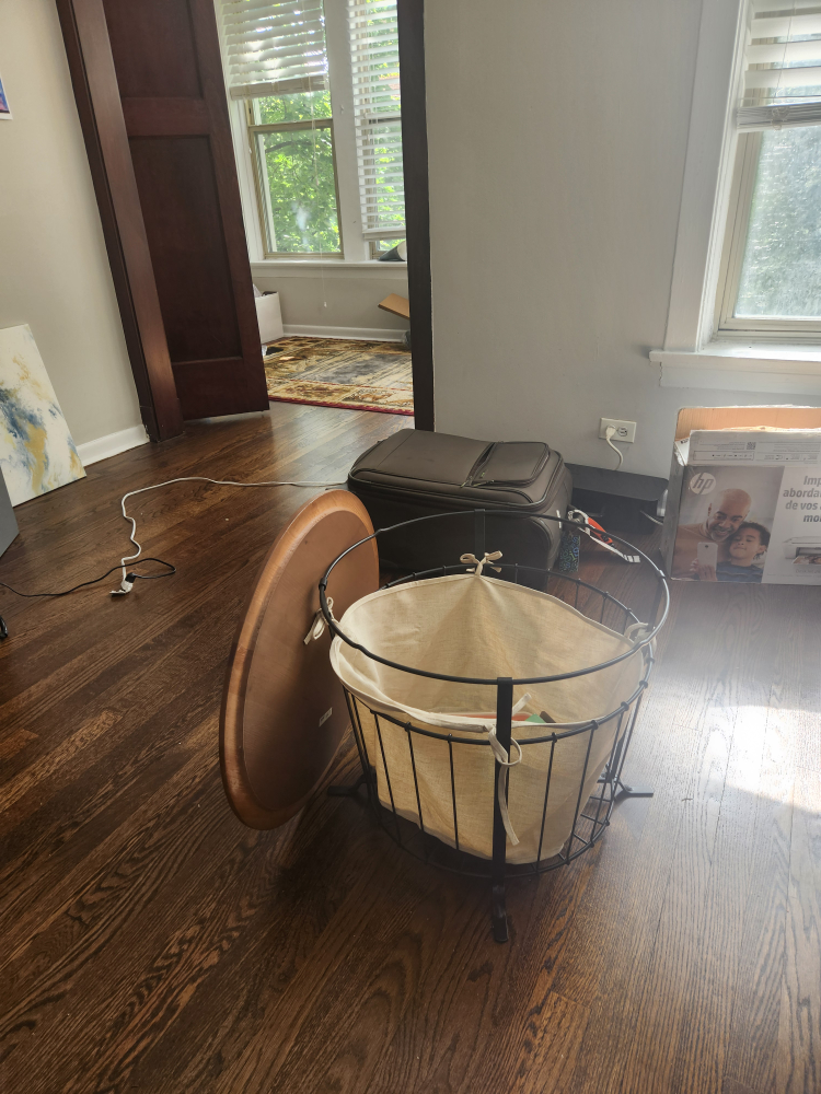 Round Wooden Table with Storage - photo 2