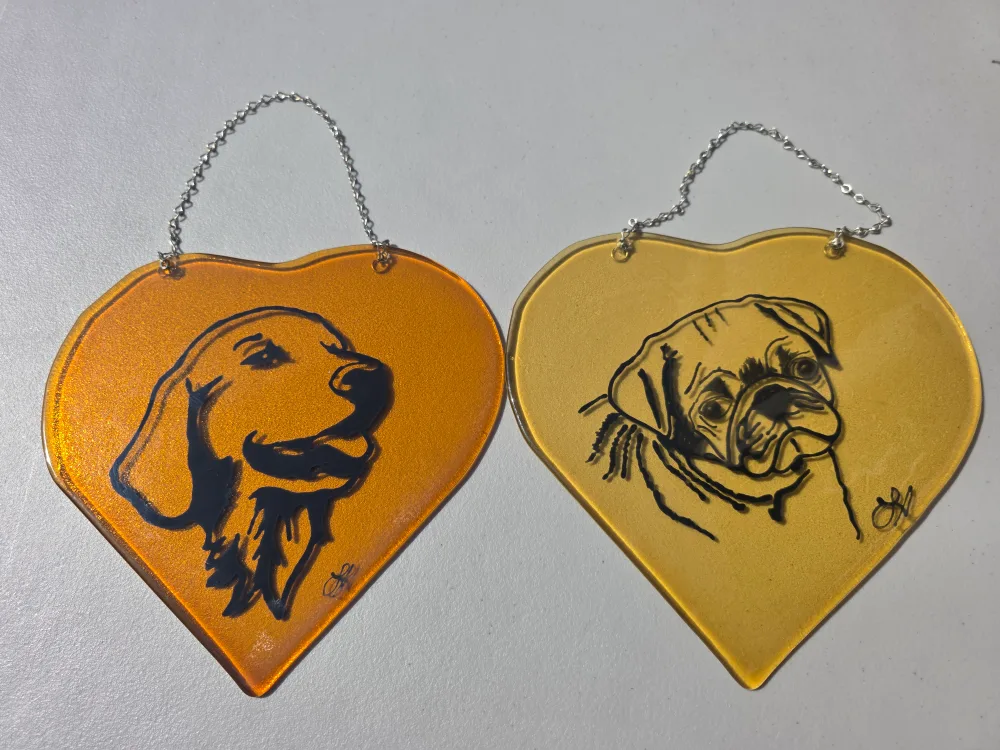 Dog Breed Heart Shaped Glass Sun catchers thumbnail
