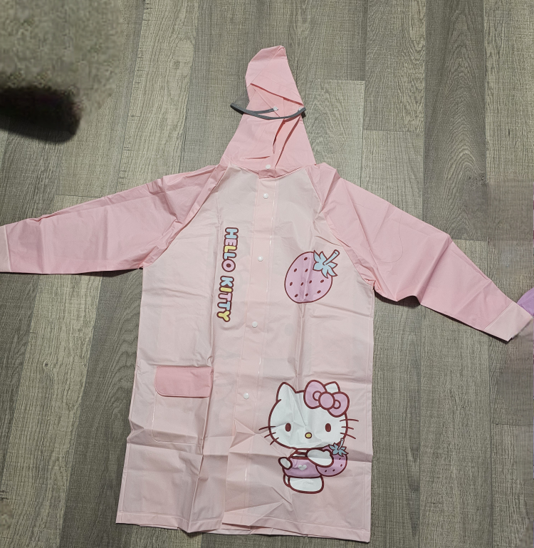 New Hello Kitty Pink Raincoat-110-120cm