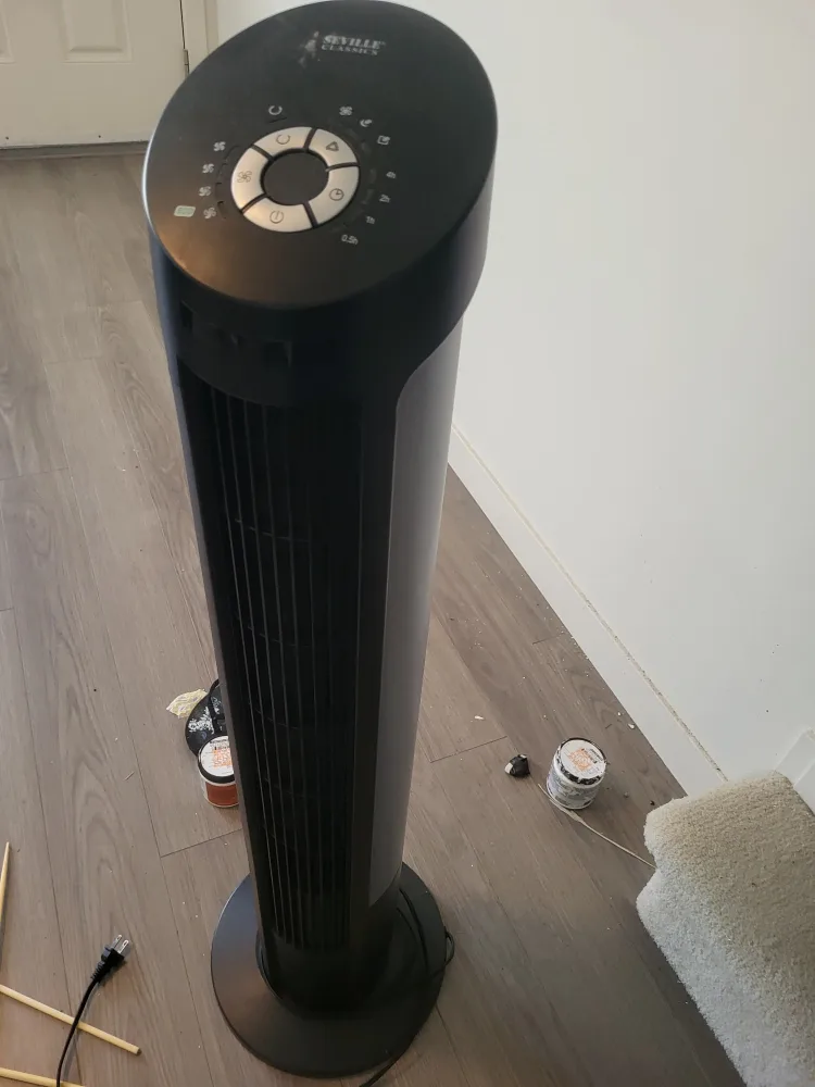 Seville Classics Tower Fan - Black thumbnail