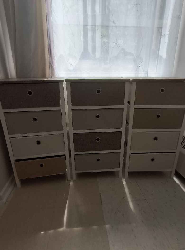 3 Drawer Chests with fabric drawers - Great Condition! - photo 2