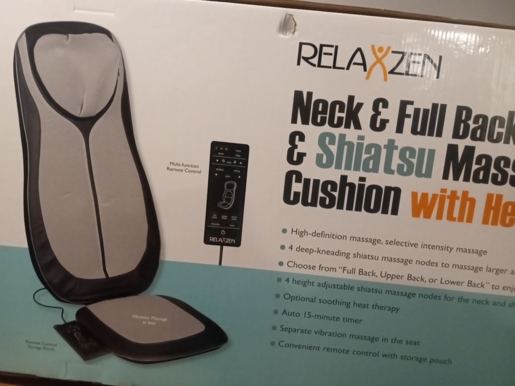 Relaxzen Neck & Back Shiatsu Massage Cushion with Heat