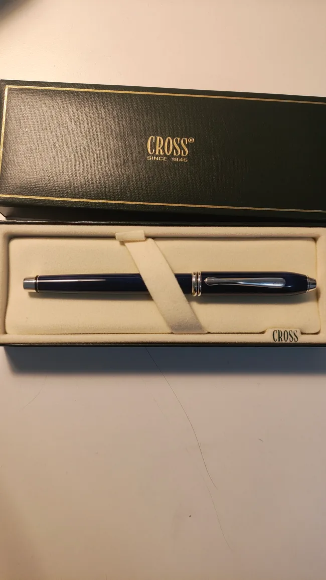 Cross Townsend midnight blue lacquer rollerball pen thumbnail