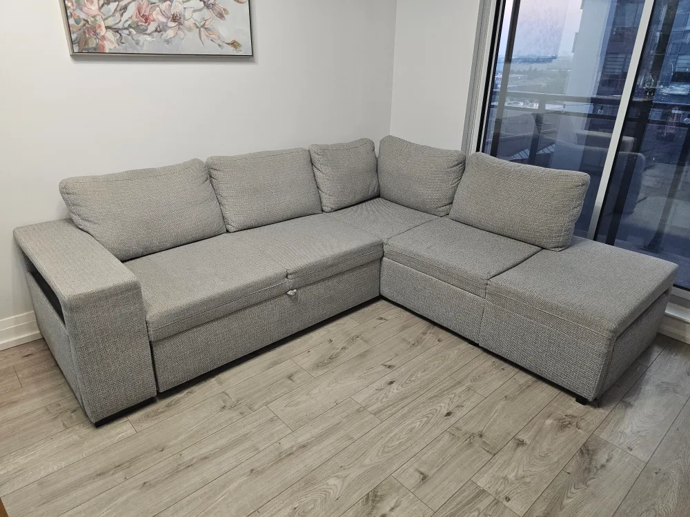 Grey Sectional Sofa Bed with Storage thumbnail