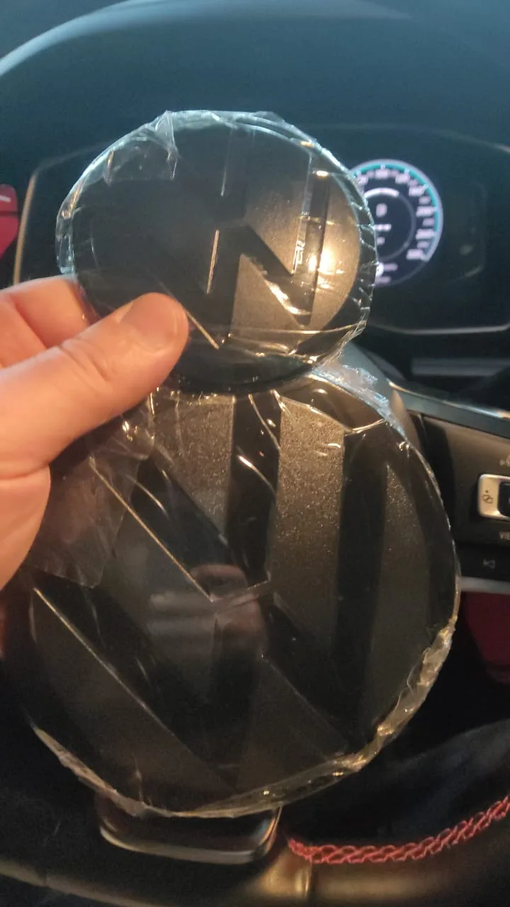 Volkswagen Black Emblem Badge Covers Front and Back thumbnail